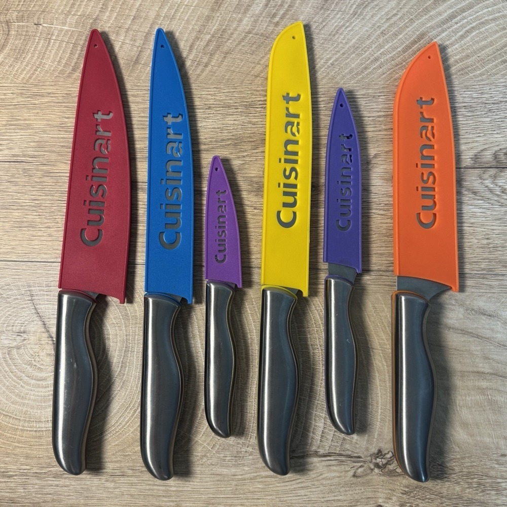 Cuisinart 6 Stainless Steel Knife Set With Protective Blade Sleeves C7710PCSHDP